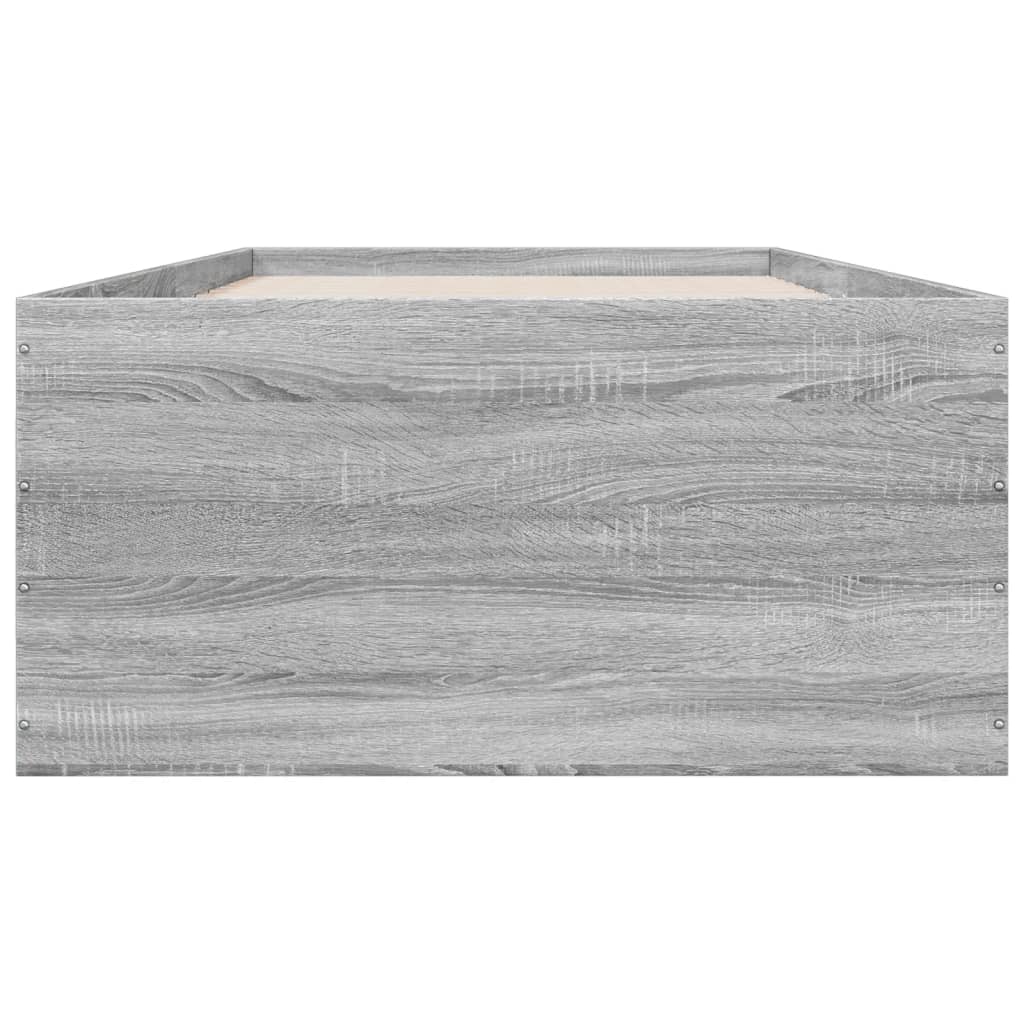 Bed Frame without Mattress Grey Sonoma 100x200 cm