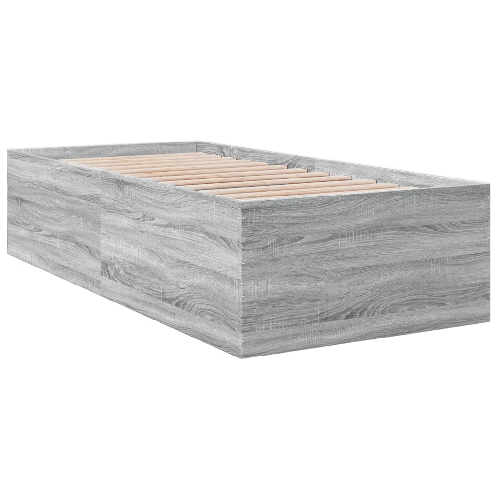 Bed Frame without Mattress Grey Sonoma 100x200 cm