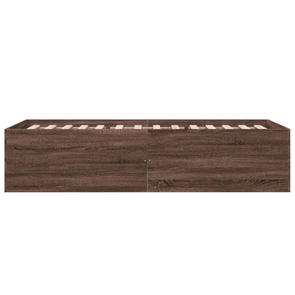 Bed Frame without Mattress Brown Oak 100x200 cm