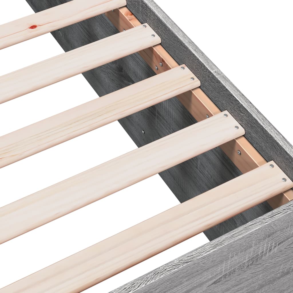 Bed Frame without Mattress Grey Sonoma 90x200 cm