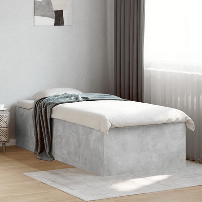 Bed Frame without Mattress Concrete Grey 90x190 cm Single