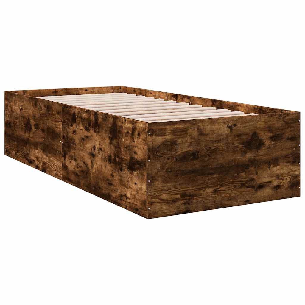 Bed Frame without Mattress Smoked Oak 90x190 cm Single