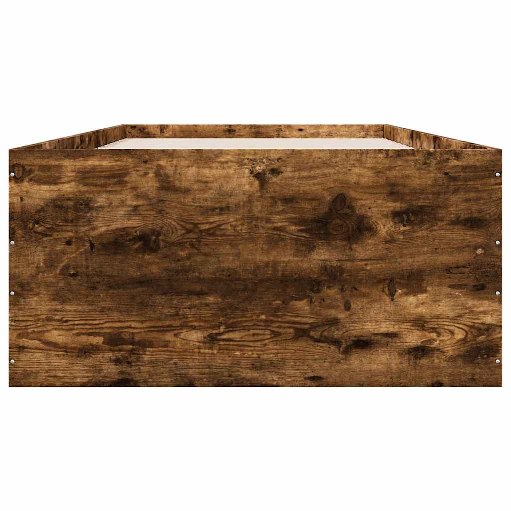 Bed Frame without Mattress Smoked Oak 90x190 cm Single