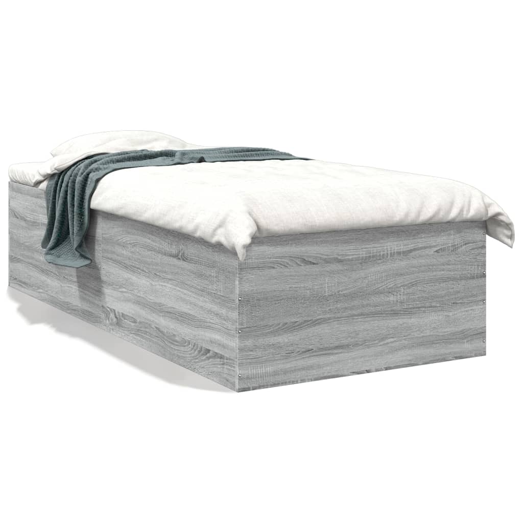 Bed Frame without Mattress Grey Sonoma 90x190 cm Single