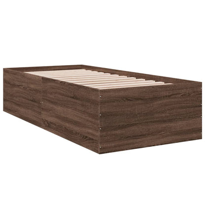 Bed Frame without Mattress Brown Oak 90x190 cm Single