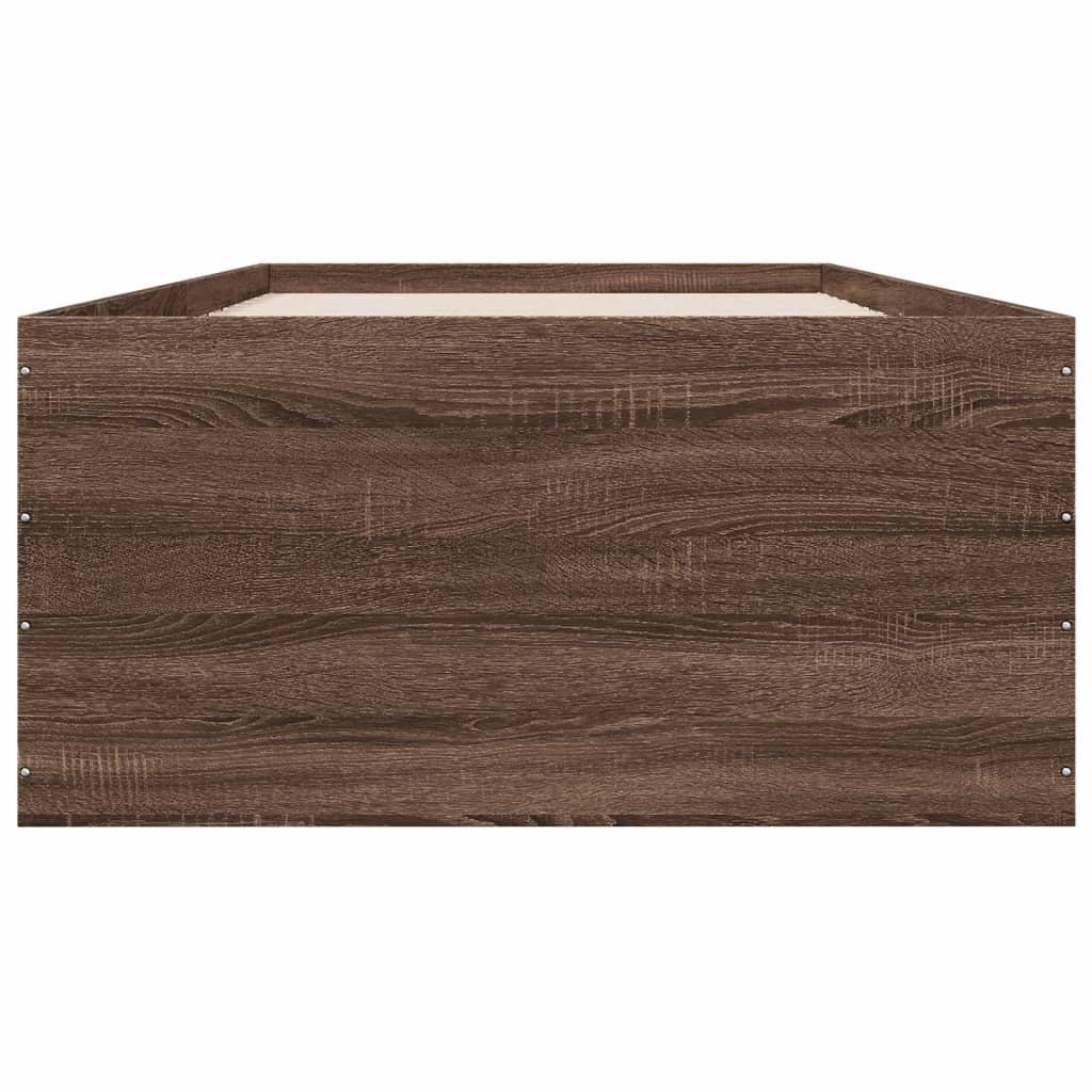 Bed Frame without Mattress Brown Oak 90x190 cm Single