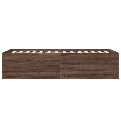 Bed Frame without Mattress Brown Oak 90x190 cm Single