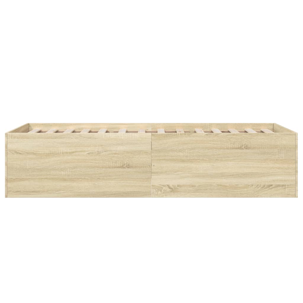 Bed Frame without Mattress Sonoma Oak 75x190 cm Small Single