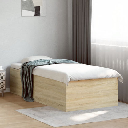 Bed Frame without Mattress Sonoma Oak 75x190 cm Small Single