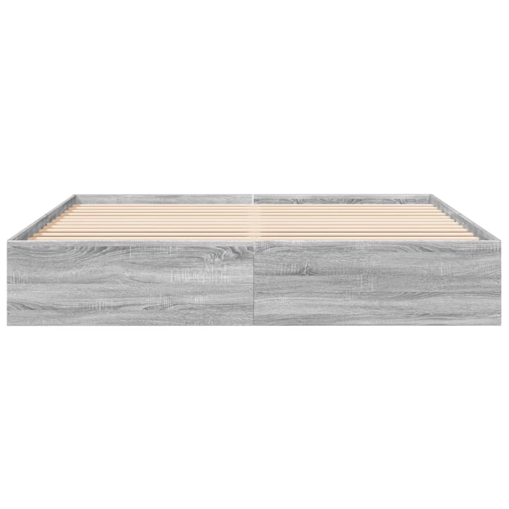 Bed Frame without Mattress Grey Sonoma 200x200 cm