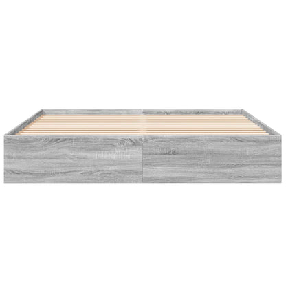 Bed Frame without Mattress Grey Sonoma 200x200 cm
