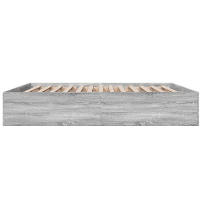Bed Frame without Mattress Grey Sonoma 200x200 cm