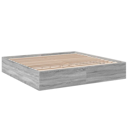 Bed Frame without Mattress Grey Sonoma 200x200 cm