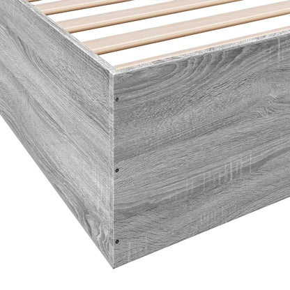 Bed Frame without Mattress Grey Sonoma 200x200 cm