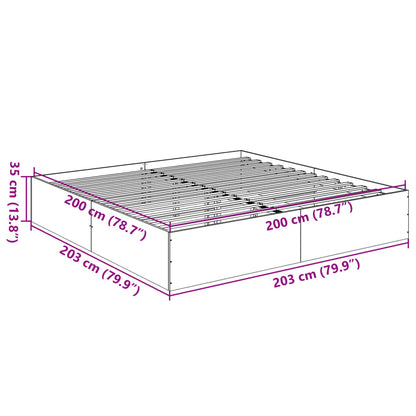 Bed Frame without Mattress Grey Sonoma 200x200 cm