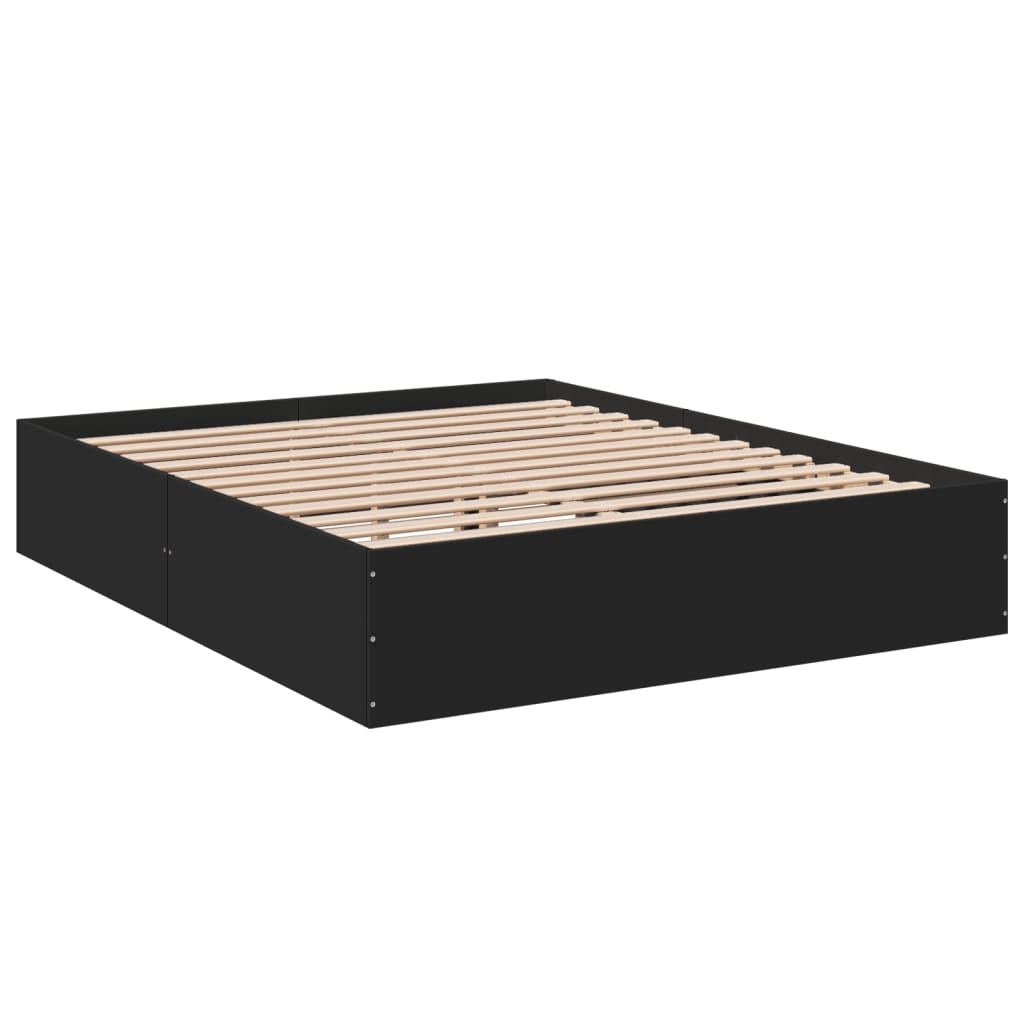 Bed Frame without Mattress Black 150x200 cm