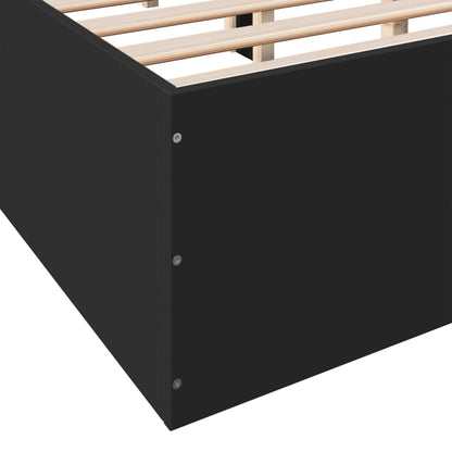 Bed Frame without Mattress Black 150x200 cm
