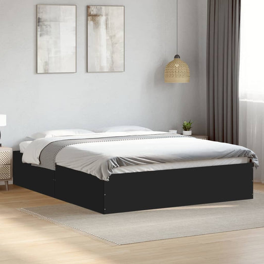 Bed Frame without Mattress Black 150x200 cm