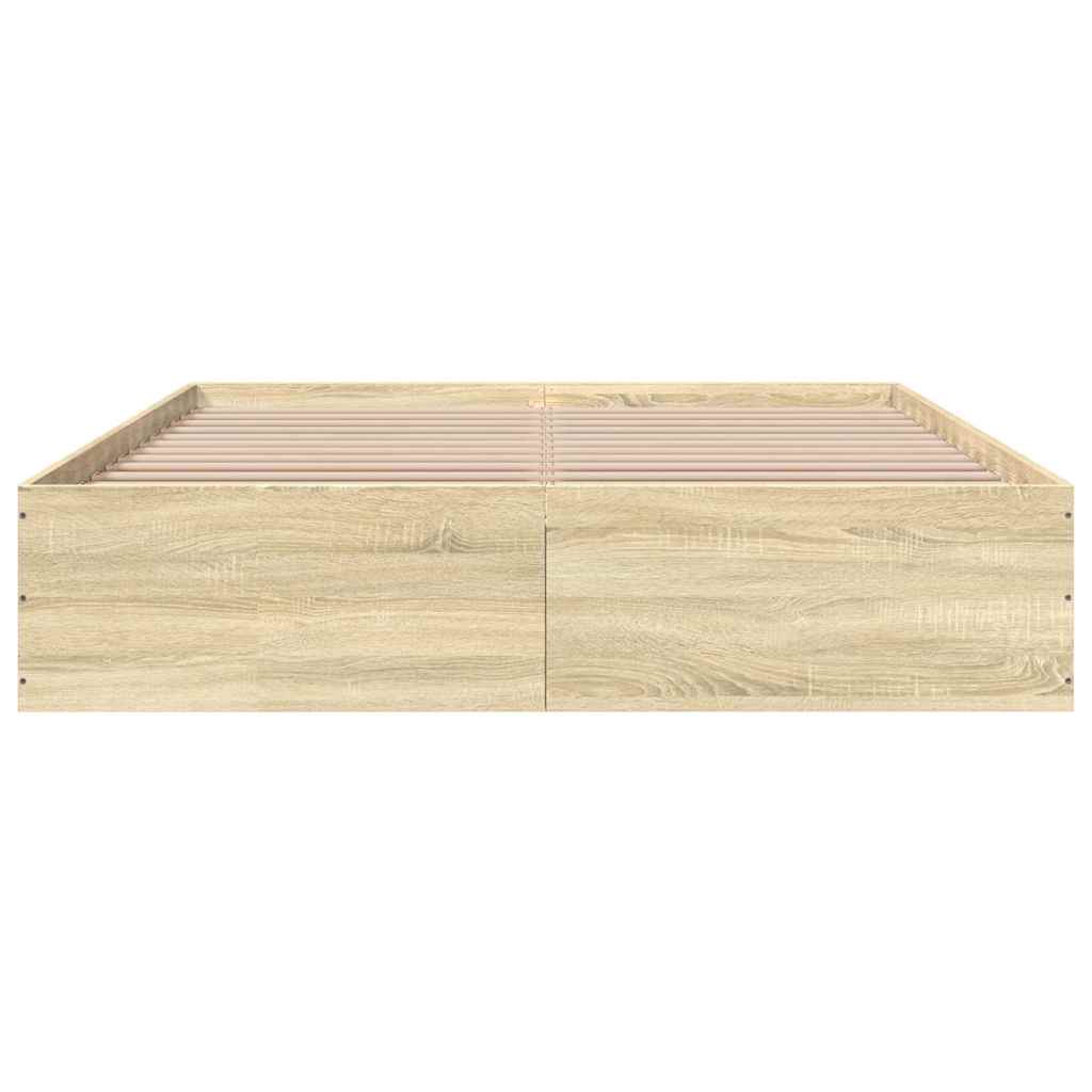 Bed Frame without Mattress Sonoma Oak 150x200 cm
