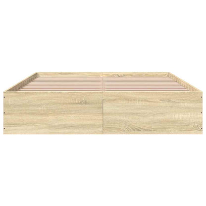 Bed Frame without Mattress Sonoma Oak 150x200 cm
