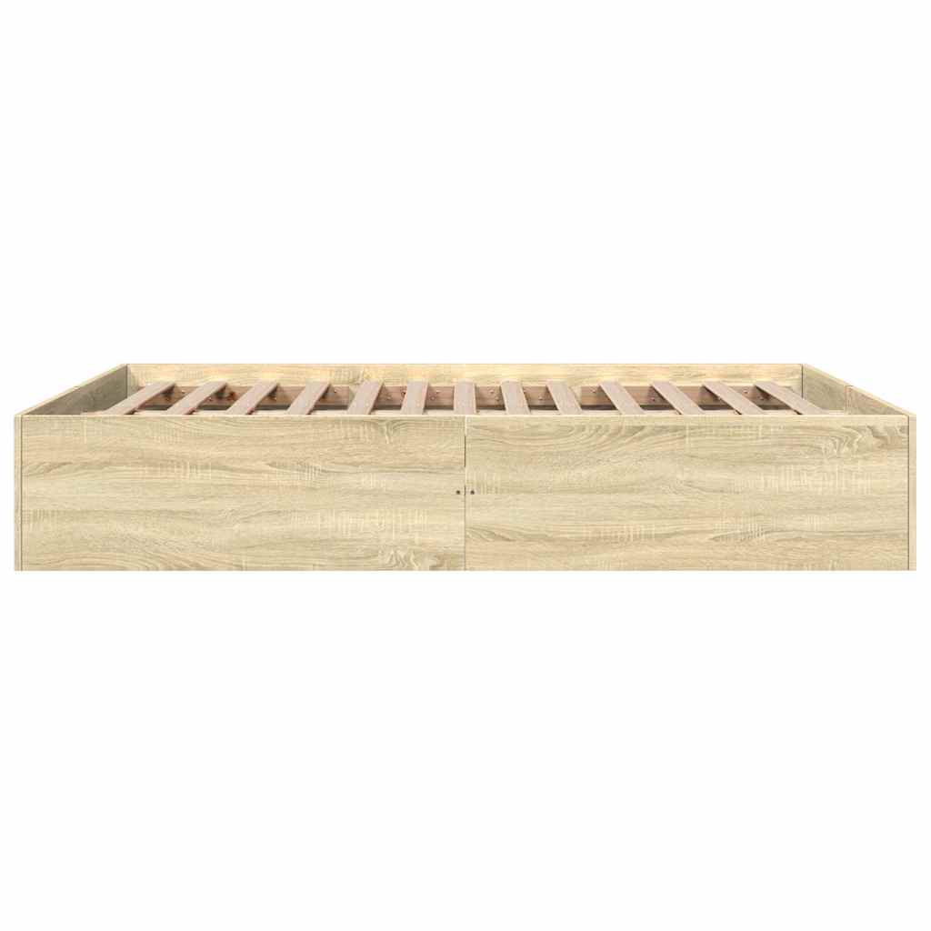 Bed Frame without Mattress Sonoma Oak 150x200 cm