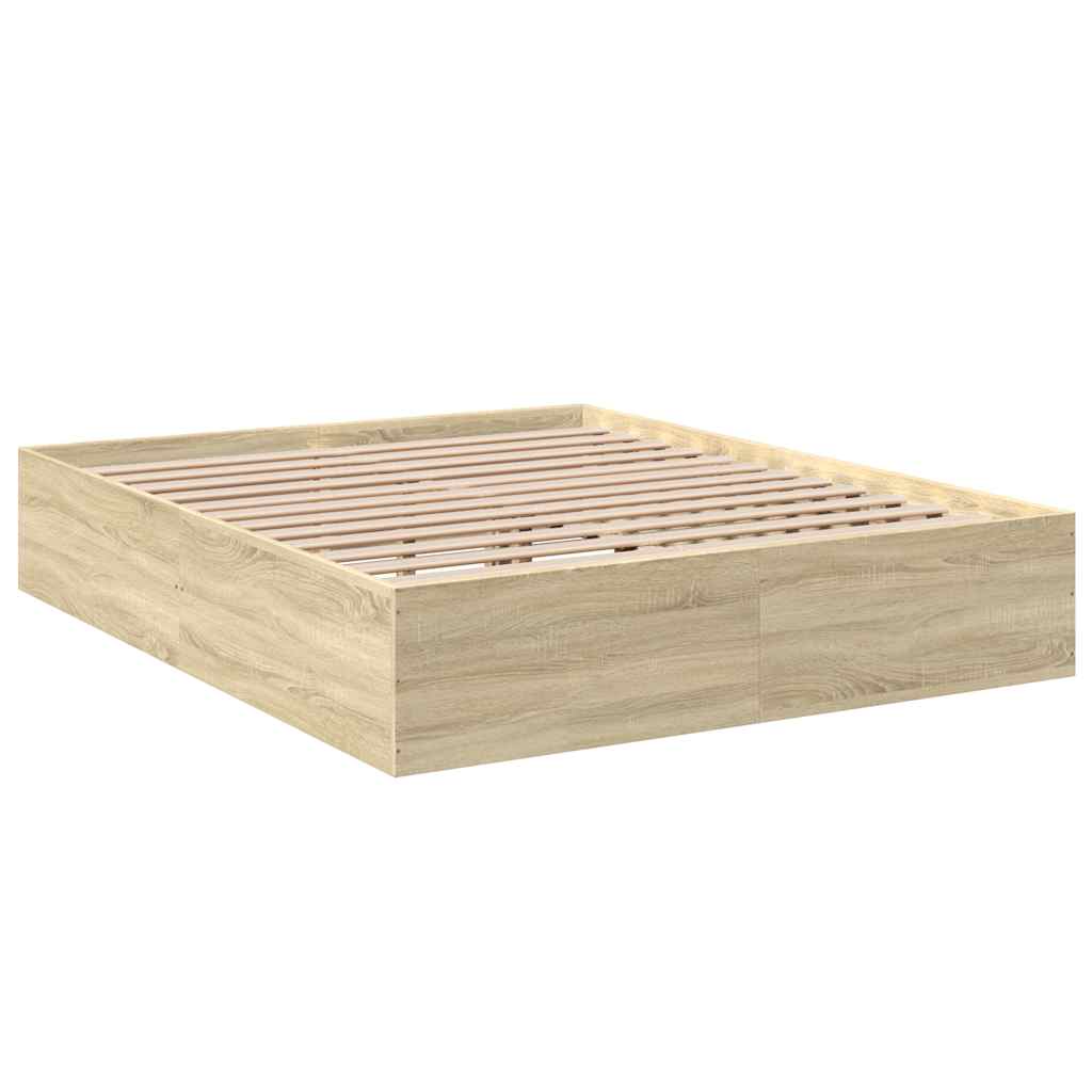 Bed Frame without Mattress Sonoma Oak 150x200 cm