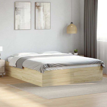 Bed Frame without Mattress Sonoma Oak 150x200 cm