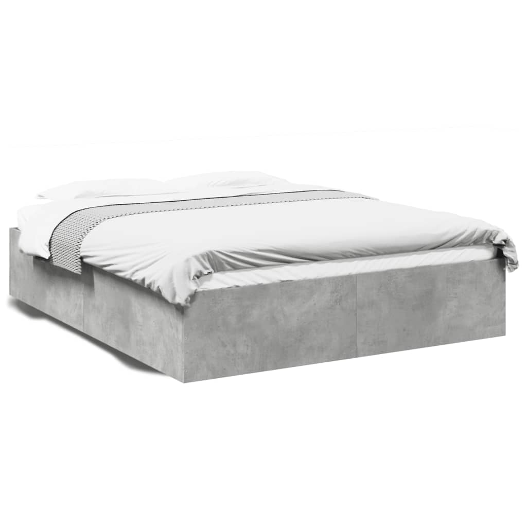 Bed Frame without Mattress Concrete Grey 150x200 cm
