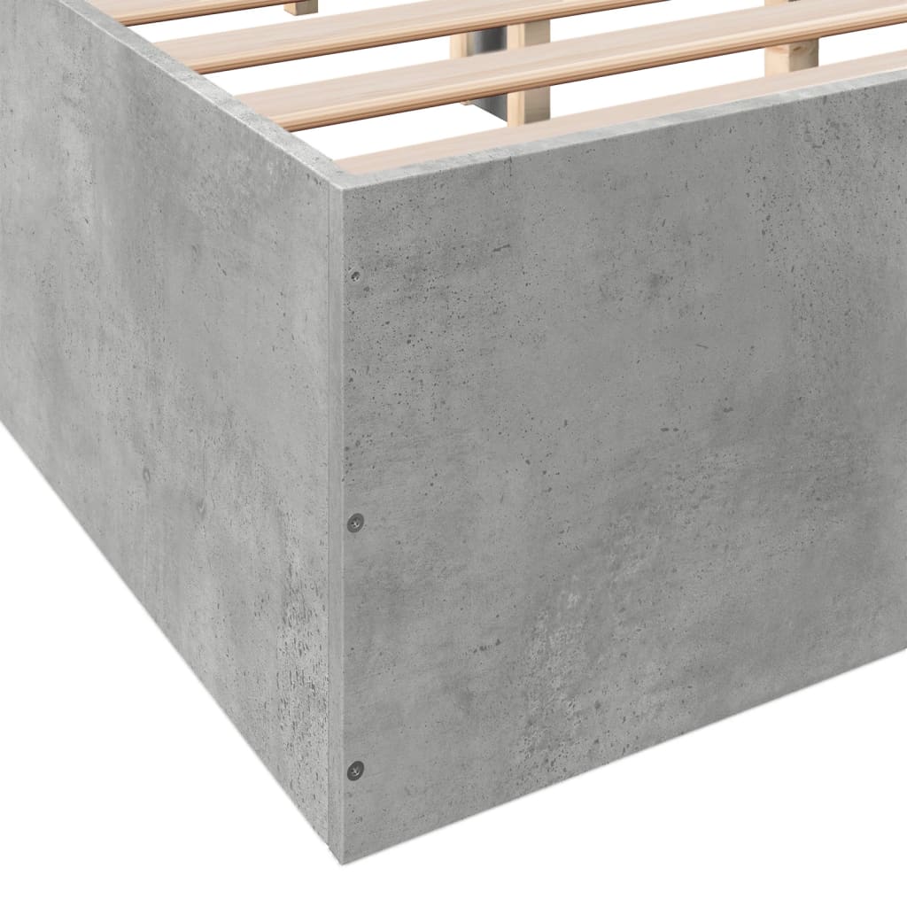 Bed Frame without Mattress Concrete Grey 150x200 cm