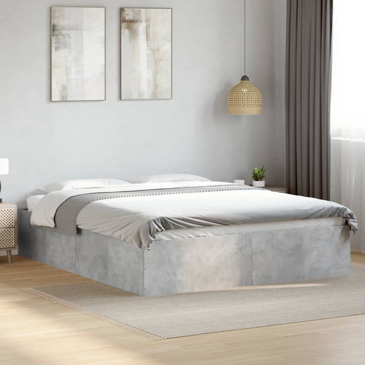 Bed Frame without Mattress Concrete Grey 150x200 cm