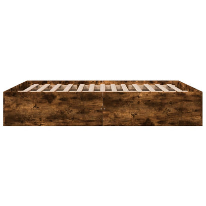 Bed Frame without Mattress Smoked Oak 150x200 cm