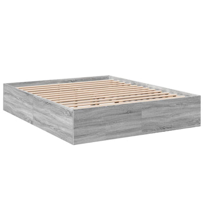 Bed Frame without Mattress Grey Sonoma 150x200 cm