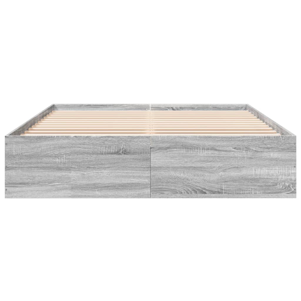 Bed Frame without Mattress Grey Sonoma 150x200 cm