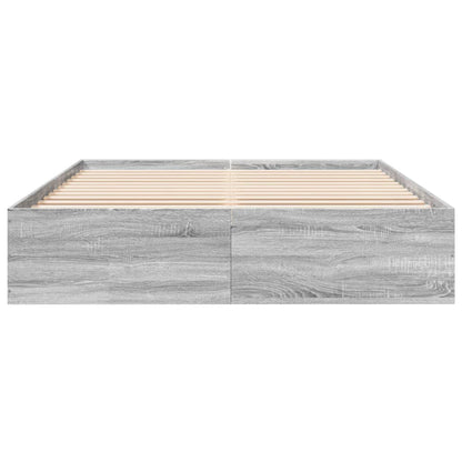 Bed Frame without Mattress Grey Sonoma 150x200 cm