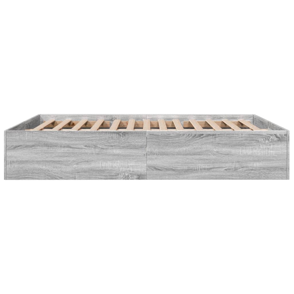 Bed Frame without Mattress Grey Sonoma 150x200 cm