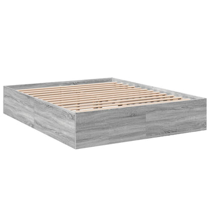 Bed Frame without Mattress Grey Sonoma 150x200 cm