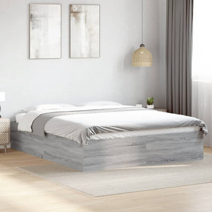 Bed Frame without Mattress Grey Sonoma 150x200 cm