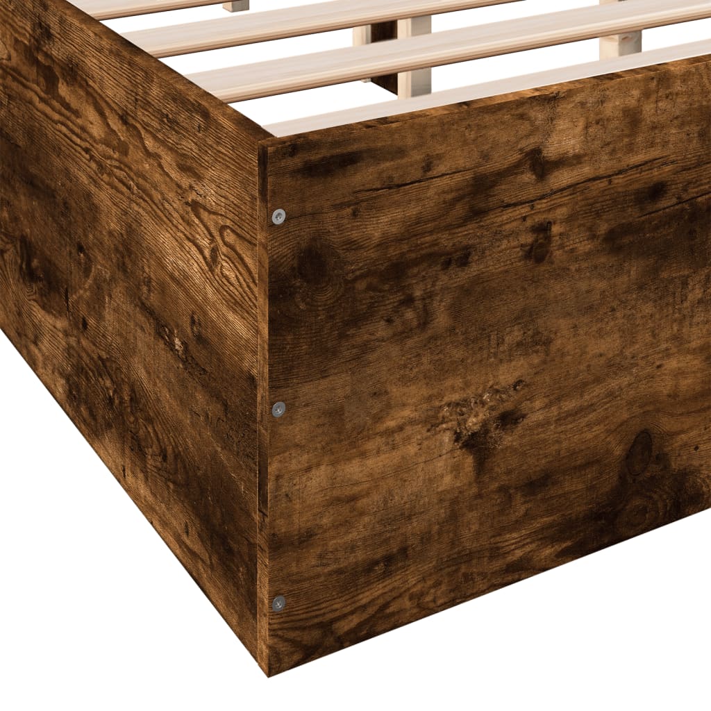 Bed Frame without Mattress Smoked Oak 120x200 cm