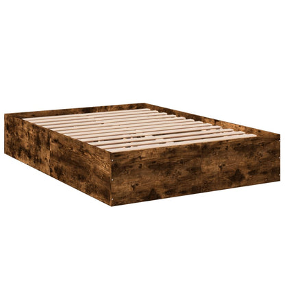 Bed Frame without Mattress Smoked Oak 135x190 cm Double