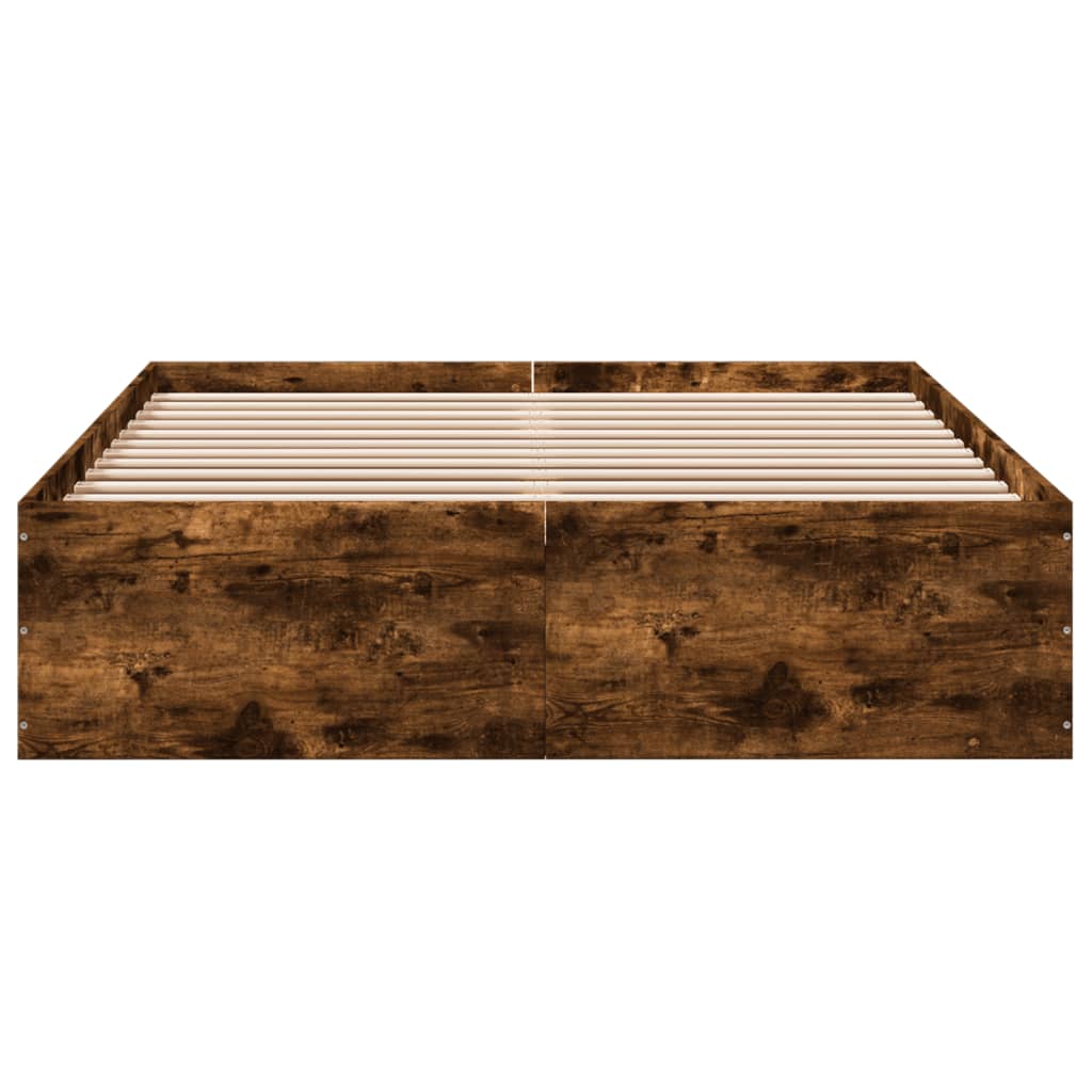 Bed Frame without Mattress Smoked Oak 135x190 cm Double