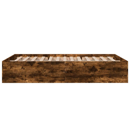 Bed Frame without Mattress Smoked Oak 135x190 cm Double