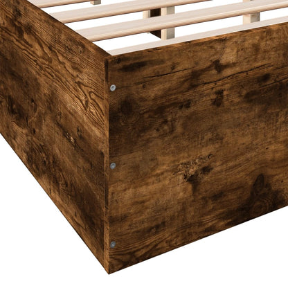 Bed Frame without Mattress Smoked Oak 135x190 cm Double