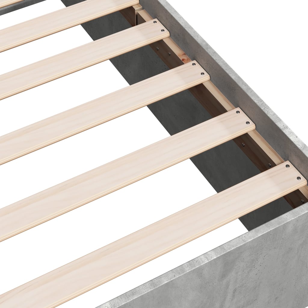 Bed Frame without Mattress Concrete Grey 100x200 cm