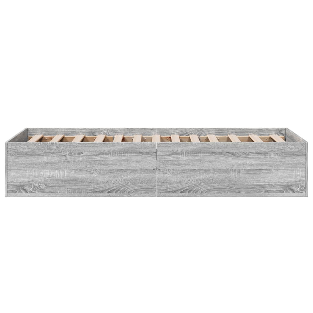 Bed Frame without Mattress Grey Sonoma 100x200 cm