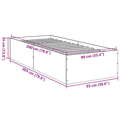 Bed Frame without Mattress White 90x200 cm