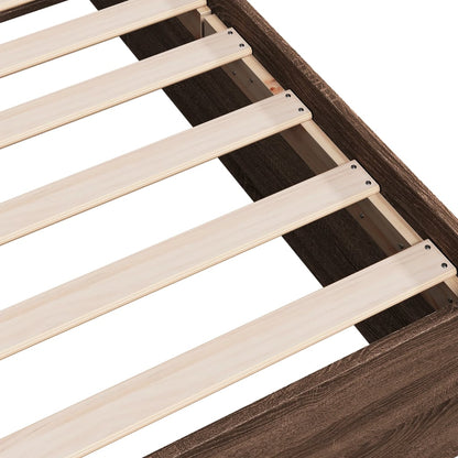 Bed Frame without Mattress Brown Oak 90x190 cm Single