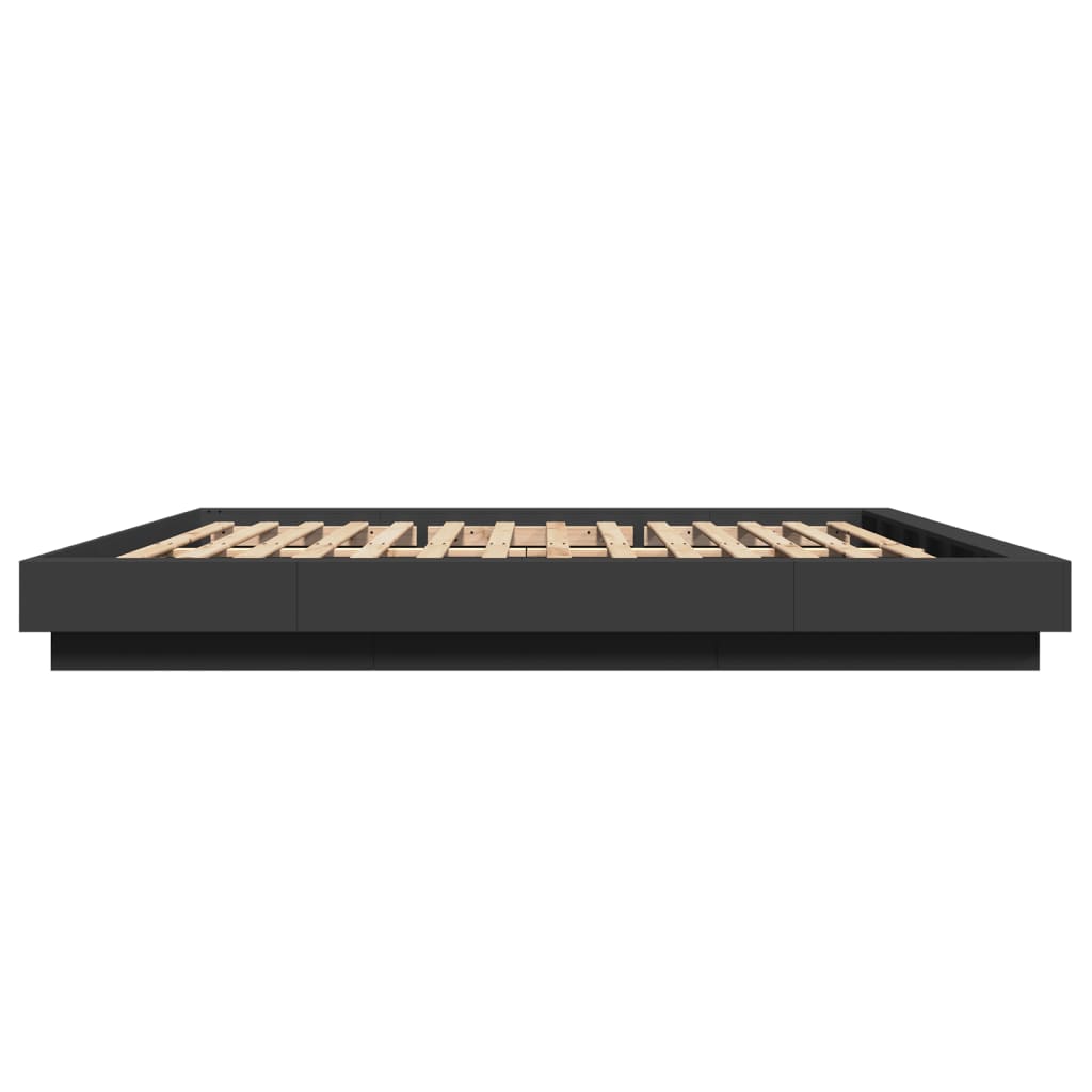 Bed Frame with LED Lights without Mattress Black 180x200cm