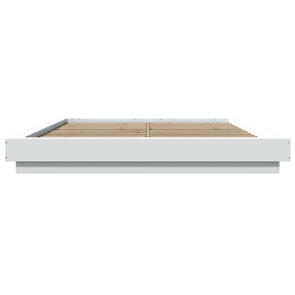 Bed Frame with LED Lights without Mattress White 150x200cm