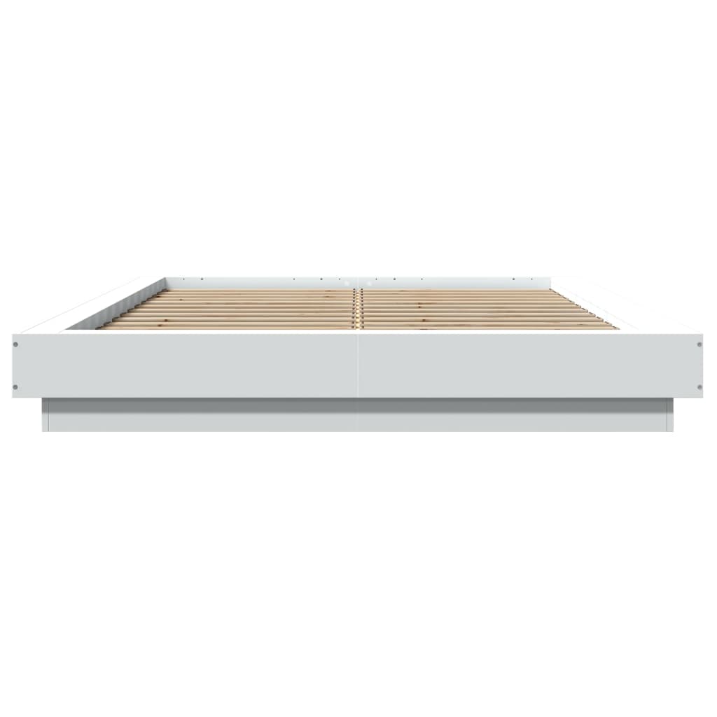 Bed Frame with LED Lights without Mattress White 120x200cm