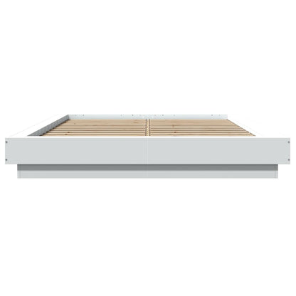 Bed Frame with LED Lights without Mattress White 120x200cm